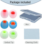 Silicone Replacement Earbud Tips Earbud Covers Ear Tips Fit for in-Ear Headphones (Inner Hole 3.8mm -5.1mm) Earbud Replacement Tips 9 Pairs, S/M/L