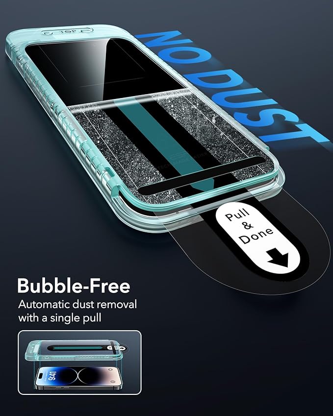 ESR 3 Pack for iPhone 14 Pro Screen Protector, [9H Hardness] [Military Grade Shatterproof] Tempered Glass Film with Flawless Fit Tray