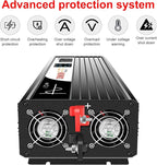 Xijia 3000W (Peak Power 6000W) Pure Sine Wave Inverter DC 72V to AC 120V 60HZ Solar Converter for Home Use car (DC72V (Range 60V-90V) 3000W)