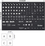 2PCS English Keyboard Stickers Replacement Letters, Full Size Big Letter QWERTY Keyboard Sticker Universal for PC Computer Laptop Desktop, Matte Keyboard Alphabet Stickers