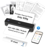 iDPRT MT610 Portable Thermal Printer, Mobile-Travel-Printers, Inkless-Wireless-Small-Printer for Home Use, Office, Vehicles, Bluetooth Printers Supports 8.5" x 11" US Letter & A4 & A5 Size