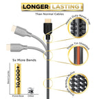 PowerBear 4K HDMI Cable 30 ft | High Speed Hdmi Cables, Braided Nylon & Gold Connectors, 4K @ 60Hz, Ultra HD, 2K, 1080P, ARC & CL3 Rated | for Laptop, Monitor, PS5, PS4, Xbox One, Fire TV, & More