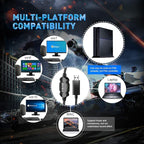 EKSA E1000 Gaming Headset, Computer Headphones with Noise Canceling Mic & RGB Light, Compatible with PC, PS4, PS5, Laptop