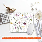 Square Mouse Pad Beautiful Flowers Plants, Personalized Premium-Textured Custom Mouse Mat Design, Washable Mousepad Cloth, Non-Slip Rubber Base Computer Mouse Pads for Wireless Mouse