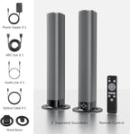 Sound Bar, 80W Soundbar with Bluetooth/ARC/Opt/AUX Connect, with Volume Boost, 3 Equalizer Modes, 2 in 1 Detachable Soundbar for TV/PC/Gaming/Projectors
