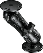 Aluminum Alloy Fish Finder Mount with 1.5" Ball AMPS Hole Round Plates, 5.7" Medium Arm Marine Electronic Mount Tablet Holder for Garmin, Lowrance, Humminbird, Raymarine and More