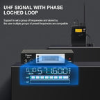 Pro UHF Wireless in Ear Monitor System, Metal IEM Dual Channel Wireless Transmitter and Bodypack Receiver, 80 Adjustable Frequencies,164ft Range, Ideal for Studio, Guitar, Band Performance