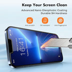 UNBREAKcable Screen Protector for iPhone 16e/iPhone 14/ iPhone 13/13 Pro, Shatterproof Tempered Glass [99.99% HD Clear] [9H Hardness] [Easy Installation Frame] for iPhone 6.1" - 2 Pack