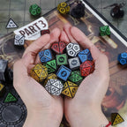 CiaraQ Polyhedral Dice with 5 Pouches, 5 Sets of Retro Dice for MTG DND Board Games, 35 Pieces