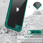 Miracase for iPhone SE Phone Case 3rd/2nd Generation 2022 2020 Full-Body with Built-in Glass Screen Protector, Heavy Duty 360° Protective Shockproof Bumper Cover for iPhone 8/SE, Green
