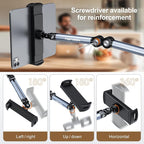 Tablet Floor Stand, Adjustable Tablet Stand, 360° Rotation Tablet Holder, Compatible with iPad, iPhone, Samsung, Google, Kindle Tablet/Phone, (4.5''-12'')