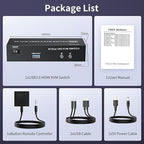 HDMI KVM Switch 2 Monitors 2 Computers 4K@60Hz USB 3.0 KVM Switcher Share Dual Monitor Extended Copy Display and 3 USB Devices Keyboard Mouse