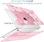 MEEgoodo for MacBook Air 13 inch Case 2021 2020 2019 2018 Released A2337 M1 A2179 A1932 with Touch ID, Plastic Hard Shell & Keyboard Cover Compatible with MacBook Air Case 13.3, Strawberry & Bow