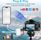 USB C Lightning SD TF Card Reader, 4-in-2 Memory Card Reader for iPhone 15/iPad/Mac/Laptop, Dual Connector Digital Camera Card Adapter with SD+TF+USB OTG+USB C Charging for Photography, Plug and Play