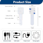 50 PCS Hook and Loop Cable Ties, Under Desk Cable Management, Self Adhesive Cable Clips Straps, Sticky-Back Cord Organizer, Wire Organizer for TV PC Laptop Ethernet Desktop, White