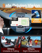 VANMASS Car Phone Holder Mount 2025 Upgraded [Patent Steel-Hook] Car Vent Phone Mount Clip Military-Grade Shockproof Cell Phone Car Mount Handsfree Truck Stand Vent Cradle for iPhone Android,Silvery