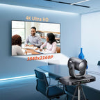 4K NDI PTZ Camera with AI Auto Tracking 21X Optical Zoom HDMI/SDI/USB 3.0/PoE/IP for Church Worship, Live Events, Video Conferencing (OBS, vMix, Zoom, Teams)
