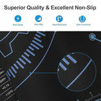KooMall Large 48x24 Inch Anti Static Mat, Soldering Rubber Mat for PC Building, ESD Sensitive Device Repair, Assembly Work, with ESD Grounding Plug,Cord,Wrist Strap Bracelets Wristband,Heat Resistant