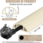 Floor Cord Cover Self Adhesive Cord Hider,20FT Cable Management, Extension Strip Protector for Wires, Prevent Cable Trips for Offices, Gyms, Exhibitions Cavity:0.39"(W) x 0.27"(H) Yellow Wood