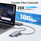 USB C Docking Station Dual Monitor 4K@60Hz DP Alt Mode, USB C Video Hub with 10Gbps Data Transfer, 100W PD Charging, USBC Splitter for Dell/HP/Lenovo, Portable Monitor and More Type C Devices