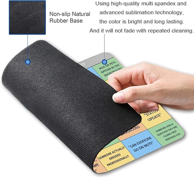 Conference Call Bingo Mouse Pad, Personalized Mouse Mat Waterproof Non-Slip Rubber Base MousePads for Office Home