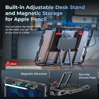 SMALLRIG Universal Metal Cage for iPad, Tripod Mount Adapter Monitor Fits for iPad Pro 12.9, Air, Mini and More, with 1/4"-20, 3/8"-16 Holes, Cold Shoe Mount - MD5059
