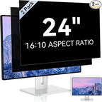 [2 Pack] 24 Inch Computer Privacy Screen for 16:10 Aspect Ratio Widescreen Monitor, Eye Protection Anti Glare Blue Light Computer Monitor Privacy Filter, Removable Anti-Scratch 24in Protector Film