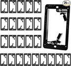 VCE 25-Pack Low Voltage Box for Single Gang Wall Plate, Black Low Voltage Mounting Bracket with Alignment Holes for Easy Drilling Fits Network, HDMI, Coaxial, Speaker, Telephone Cables