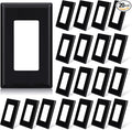 ELEGRP 1-Gang Screwless Decorative Wall Plates, Standard Size Unbreakable Thermoplastic Faceplate Cover for Decorator Receptacle Outlet Switch, UL Listed (20 Pack, Glossy Black)