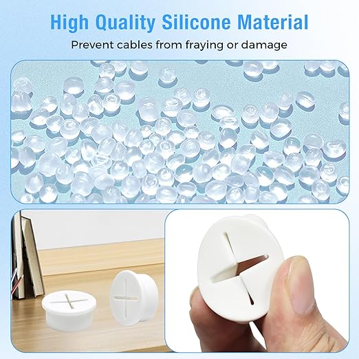 Desk Grommet, 3/4 in 20 mm Silicone Rubber Grommets, Black Desk Hole Cover for Cables, Flexible Wall Cord Pass Through Grommet for Office Table Computer Home Furniture Wire Organizer-15 Pcs