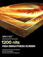 UPERFECT Portable Monitor 4K 16" | 1200 Nits Laptop Monitor | 3840 * 2400 UHD | 1MS FreeSync 2000:1 Contrast | USB-C & HDMI | VESA & Smart Case | Travel Screen for Computer, Mini PC, Game Consoles
