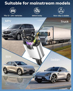 Retractable Car Charger with Air Freshener Diffuser & Star Lights,Multi Port Cigarette Lighter Adapter for iPhone Car Phone Charger USB-C/Type-C Fast Charging with 2 Retractable Cable,Car Aromatherapy
