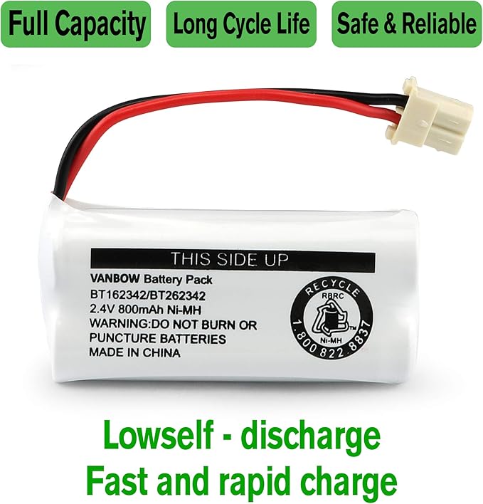 BT183342 BT283342 BT166342 BT266342 BT162342 BT262342 Cordless Phone Battery Compatible with CS6114 CS6419 CS6719 EL52300 CL80112 CS6719-2 Cordless Handsets (Pack 3)