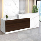 Reception Desk with Counter Modern Checkout Counter with Lockable Drawer Keyboard Tray Receptionist Desk for Office Salon Reception Table L Left 51inch/130cm