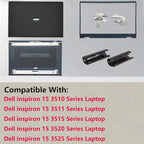 Replacement LCD Back Cover with Front Bezel with Hinges with Shaft Cover for DELL Inspiron 15 3510 3511 3515 3520 3525 3530 Series Laptop 0WPN8 00WPN8 9WC73 09WC73 AP3LE000901 Black