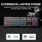 EPOMAKER TH108 Full Size Mechanical Keyboard, Wireless Gaming Keyboard with 8000mAh Battery, Creamy Gasket, 108 Keys, Hot Swap, Custom Driver, RGB Backlight (Black, Creamy Jade)
