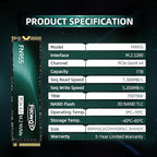 FN955 1TB NVMe SSD M.2 2280 PCIe Gen4x4, Up to 7300MB/s, 3D NAND TLC Flash Internal Solid State Drive, Configure SLC Cache, Storage and Memory Expansion for PS5 Laptop Desktop