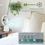 Miady USB Desk Fan, Upgraded 5000mAh Portable Desktop Fan 135°Auto-Oscillating 3 Speeds Mini Cooling Personal Table Fan for Home Office Travel Camping Outdoor