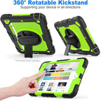 SEYMAC stock Case for iPad mini 5/4 with Screen Protector Pencil Holder [360 Rotating Hand Strap] & Stand, Drop-Proof Case for iPad mini 5th/4th Generation 7.9 inch (Green+Black)