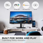 ViewSonic VA2409M 24 Inch IPS Full HD 1080p Monitor with Adaptive Sync, 75Hz, Thin Bezels, Eye Care, HDMI, VGA Inputs for Home and Office