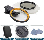52mm Clip-on CPL Phone Camera Lens Filter, Polarized Camera Lens CPL Filter for iPhone 16 15 Pro Max Plus 14 13 Pro Max Mini 12 11 X XS Galaxy