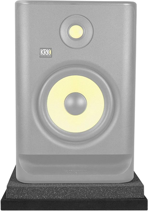 Rockville Pair Iso-8 Studio Monitor Isolation Pads for 8" Speakers, High-Density Acoustic Foam, Angle Adjustable, Reduces Vibrations, for Home Studio Recording Monitors