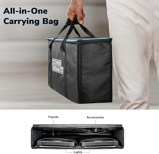Pixel K80 Bi Color Photography Lighting with Remote, 2-Pack 45W 3200K-5600K Dimmable LED Video Light, Panel Light for Studio/Gaming/Streaming/YouTube/Videography/Film/Video Recording