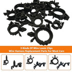 110Pcs Nylon Universal Cable Tie Buckle, Wire Loom Clips for Car Push Mount Zip Ties Assorted Sizes 6+8 Inch, Zip Tie Mount Automotive Fuel Line Wire Holder for Car Zip Tie Automotive Wiring Clip