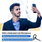 Bluetooth Headset V5.3,100 Hrs Talk Time Single-Ear Earphone, CVC8.0 Noise Cancelling Wireless Earbud, Business Earbud with 500 mAh Charging Case, Hands-Free Earpiece for Trucker/Home/Office Work