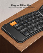 ProtoArc Ergonomic Foldable Keyboard Mouse, XKM03 Portable Folding Bluetooth Keyboard Mouse Combo for Business and Travel, Split Design, 3 Bluetooth, Rechargeable, for iPad, Tablet, iPhone, Laptop