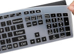 Large Print Keyboard Cover for Dell KM636 KB216 KB216t KB216d KB216p Wired & Wireless Keyboard, Dell Optiplex 5250 3050 3240 5460 7450 7050, Dell Inspiron Desktop 24" 27" 5400 5490 7790 3475 3670
