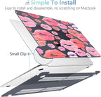 MEEgoodo for MacBook Air 13.3 inch Case 2021 2020 2019 2018 A2337 M1 A2179 A1932, Laptop Shell for MacBook Air M1 with Keyboard Webcam Cover & Trackpad Film & Type C Adapter,Red & Pink Lips