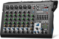 8 Channel Audio Interface DJ Mixing Sound Board 16 DSP Digital Effects With 40khz/24bit Bluetooth USB Rac Interface As Mp3 Player Audio Mixer For Karaoke Streaming Recording