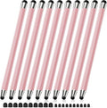 Stylus Pen for Touchscreen 10Pcs, 2-in-1 High Sensitivity & Precision Stylists pens, Stylus Pen for iPad/iPhone/Samsung/Android Tablets and Universal Capacitive Touch Screen (Pink)